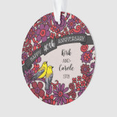 Personalisierten 40 Jahre alt, Ruby Floral Birds Ornament (Vorderseite)