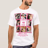 Personalisierten 40 Jahre Jubiläum 8 FotoCollage T-Shirt (Vorderseite)