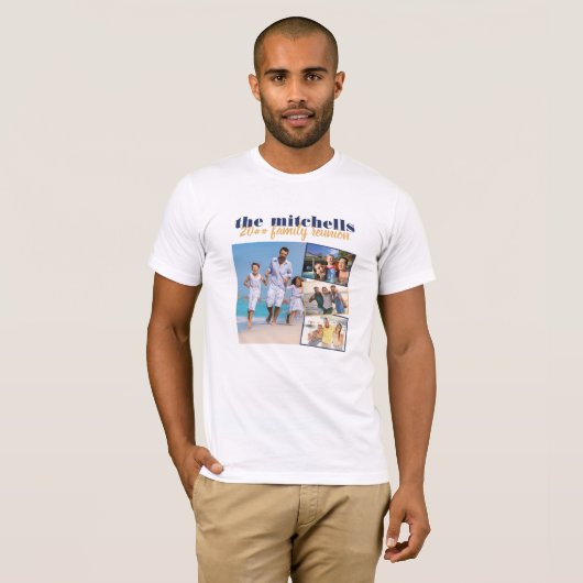 Personalisierten 4 Foto Collage Family Wiedersehen T-Shirt (Vorne ganz)