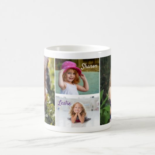 Personalisierten 4 Fotos für benutzerdefinierte Fa Kaffeetasse (Mittel)