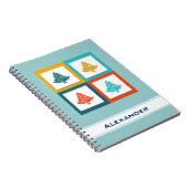 Personalisierten 4 Weihnachtsbaumen Retro-Design Notizblock (Rechte Seite)