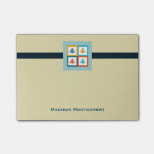 Personalisierten 4 Weihnachtsbaumen Retro-Design Post-it Klebezettel