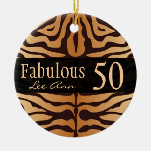 Personalisierten 50. Geburtstag Tierdruckerei Keramik Ornament