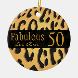 Personalisierten 50. Geburtstag Tierdruckerei Keramik Ornament