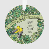 Personalisierten 55 Jahre Jubiläum Emerald Floral Ornament (Vorderseite)