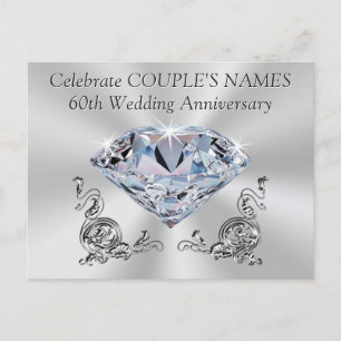 Personalisierten 60. Jubiläum lädt ein, IHREN TEXT Einladungspostkarte
