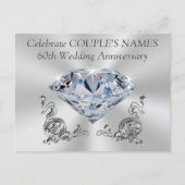 Personalisierten 60. Jubiläum lädt ein, IHREN TEXT Einladungspostkarte (Vorderseite)