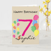 Personalisierten 7 Jahre alt Geburtstag Karte (Gelbe Blume)