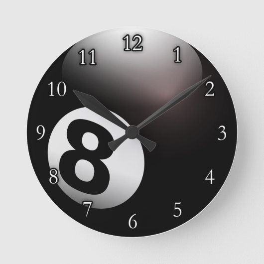 Personalisierten 8 Ball Billiards Runde Wanduhr (Vorderseite)