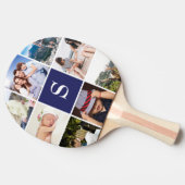 Personalisierten 8 Fotolack Mit Monogramm Blue Tischtennis Schläger (Seitenansicht)