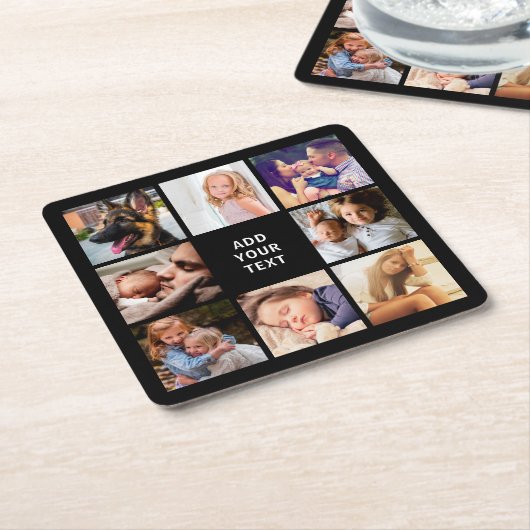 Personalisierten 8 Fotomaterial Rechteckiger Pappuntersetzer (angewinkelt)