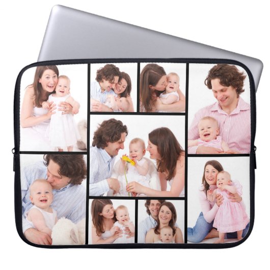Personalisierten 9 Foto Collage Electronics Bag Laptopschutzhülle (Vorderseite)