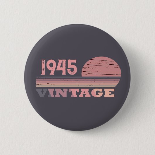 Personalisierten achtzig Vintage 80. Geburtstagspa Button (Vorderseite)