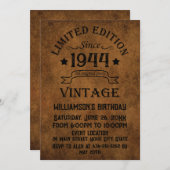 Personalisierten achtzig Vintage 80. Geburtstagspa Einladung (Vorne/Hinten)