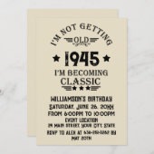 Personalisierten achtzig Vintage 80. Geburtstagspa Einladung (Vorne/Hinten)