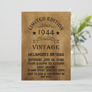 Personalisierten achtzig Vintage 80. Geburtstagspa Einladung