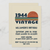 Personalisierten achtzig Vintage 80. Geburtstagspa Einladung (Vorne/Hinten)