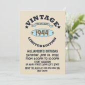 Personalisierten achtzig Vintage 80. Geburtstagspa Einladung (Stehend Vorderseite)