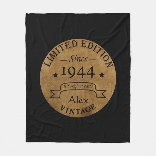 Personalisierten achtzig Vintage 80. Geburtstagspa Fleecedecke (Vorderseite)