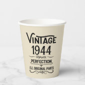 Personalisierten achtzig Vintage 80. Geburtstagspa Pappbecher (Vorderseite)