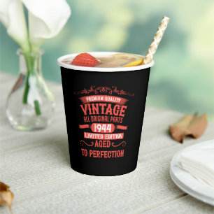 Personalisierten achtzig Vintage 80. Geburtstagspa Pappbecher