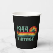 Personalisierten achtzig Vintage 80. Geburtstagspa Pappbecher (Rückseite)