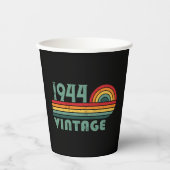 Personalisierten achtzig Vintage 80. Geburtstagspa Pappbecher (Vorderseite)