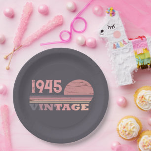 Personalisierten achtzig Vintage 80. Geburtstagspa Pappteller