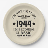 Personalisierten achtzig Vintage 80. Geburtstagspa Pappteller (Vorderseite)