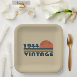 Personalisierten achtzig Vintage 80. Geburtstagspa Pappteller