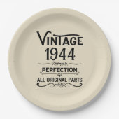 Personalisierten achtzig Vintage 80. Geburtstagspa Pappteller (Vorderseite)