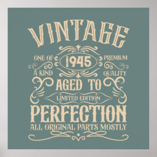 Personalisierten achtzig Vintage 80. Geburtstagspa Poster