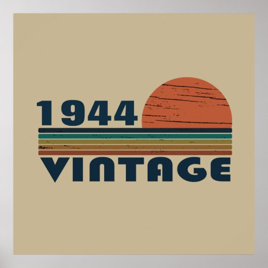 Personalisierten achtzig Vintage 80. Geburtstagspa Poster (Vorne)