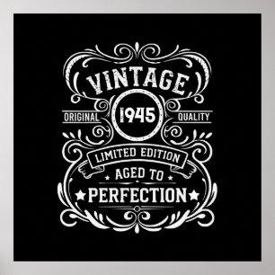 Personalisierten achtzig Vintage 80. Geburtstagspa Poster