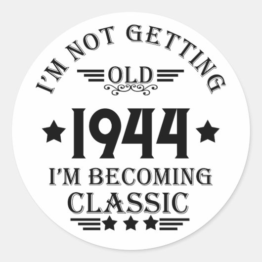 Personalisierten achtzig Vintage 80. Geburtstagspa Runder Aufkleber (Vorderseite)