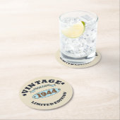 Personalisierten achtzig Vintage 80. Geburtstagspa Runder Pappuntersetzer (Vor Ort)