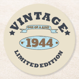 Personalisierten achtzig Vintage 80. Geburtstagspa Runder Pappuntersetzer