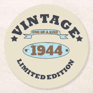 Personalisierten achtzig Vintage 80. Geburtstagspa Runder Pappuntersetzer