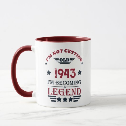 Personalisierten achtzig Vintage 80. Geburtstagspa Tasse (Links)