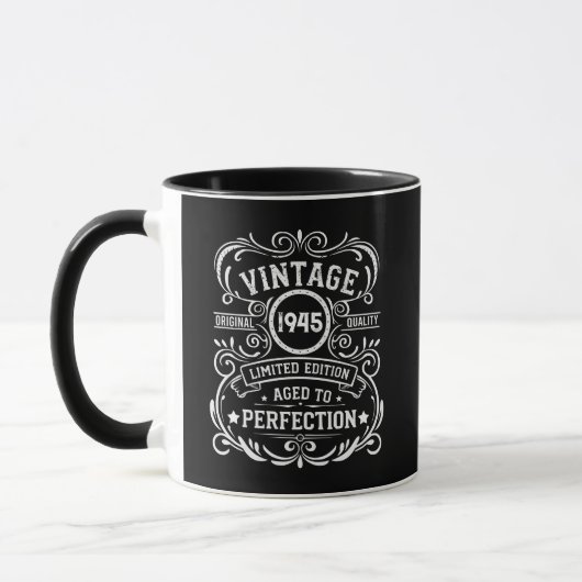 Personalisierten achtzig Vintage 80. Geburtstagspa Tasse (Links)