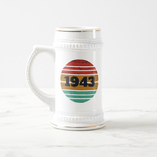 Personalisierten achtzig Vintagen 80. Geburtstag Bierglas (Links)