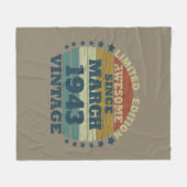 Personalisierten achtzig Vintagen 80. Geburtstag Fleecedecke (Vorderseite (Horizontal))