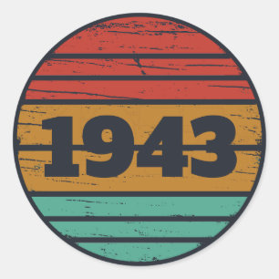 Personalisierten achtzig Vintagen 80. Geburtstag Runder Aufkleber