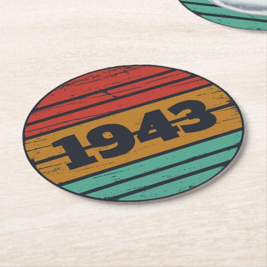 Personalisierten achtzig Vintagen 80. Geburtstag Runder Pappuntersetzer (Angewinkelt)