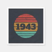 Personalisierten achtzig Vintagen 80. Geburtstag Serviette (Vorderseite)