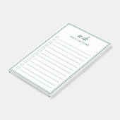 Personalisierten Aquamarinen Grüne Grenzübergangsn Post-it Klebezettel (angewinkelt)