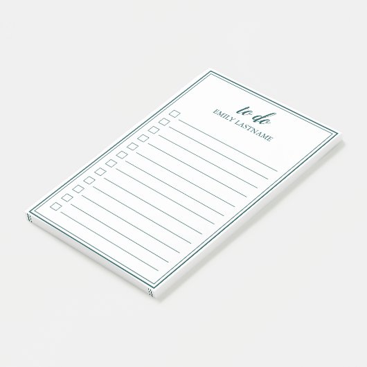 Personalisierten Aquamarinen Grüne Grenzübergangsn Post-it Klebezettel (angewinkelt)