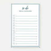 Personalisierten Aquamarinen Grüne Grenzübergangsn Post-it Klebezettel (Vorderseite)