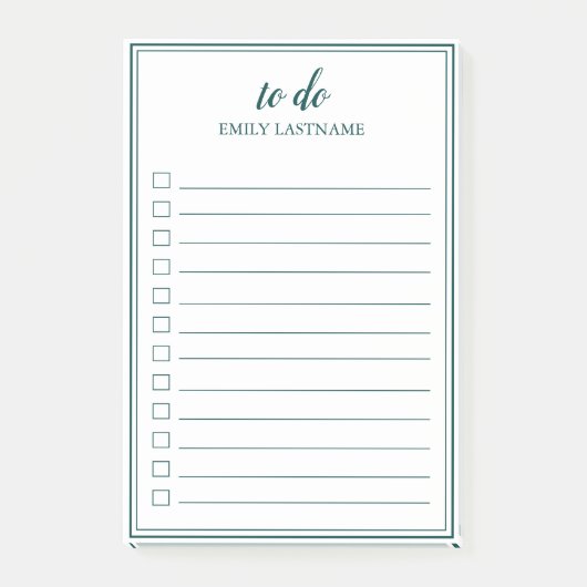 Personalisierten Aquamarinen Grüne Grenzübergangsn Post-it Klebezettel (Vorderseite)