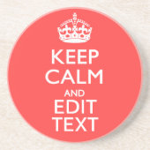 Personalisierten BEHALT CALM und haben Sie Ihren T Untersetzer (Vorne)